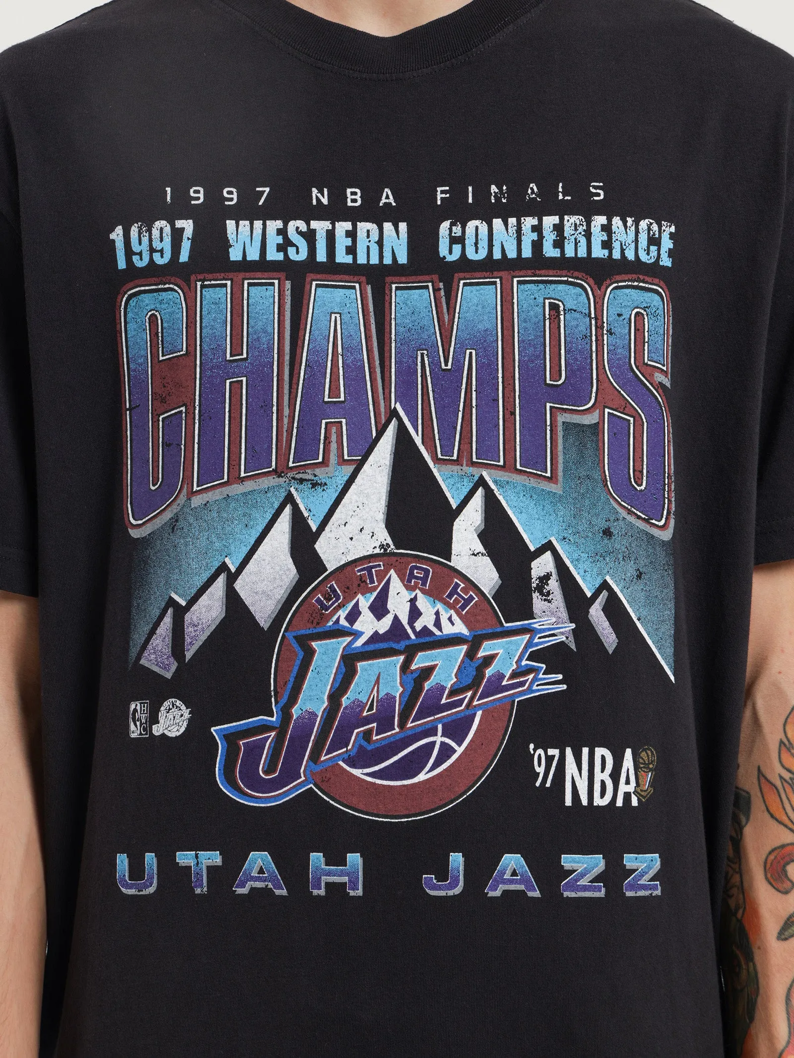 1997 Conf Champions Utah Jazz T-Shirt in Black