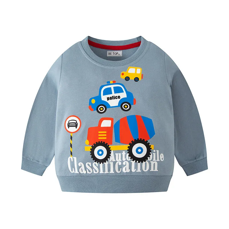 2pk Cartoon Pattern Cotton Pullover Sweatshirt for Boys