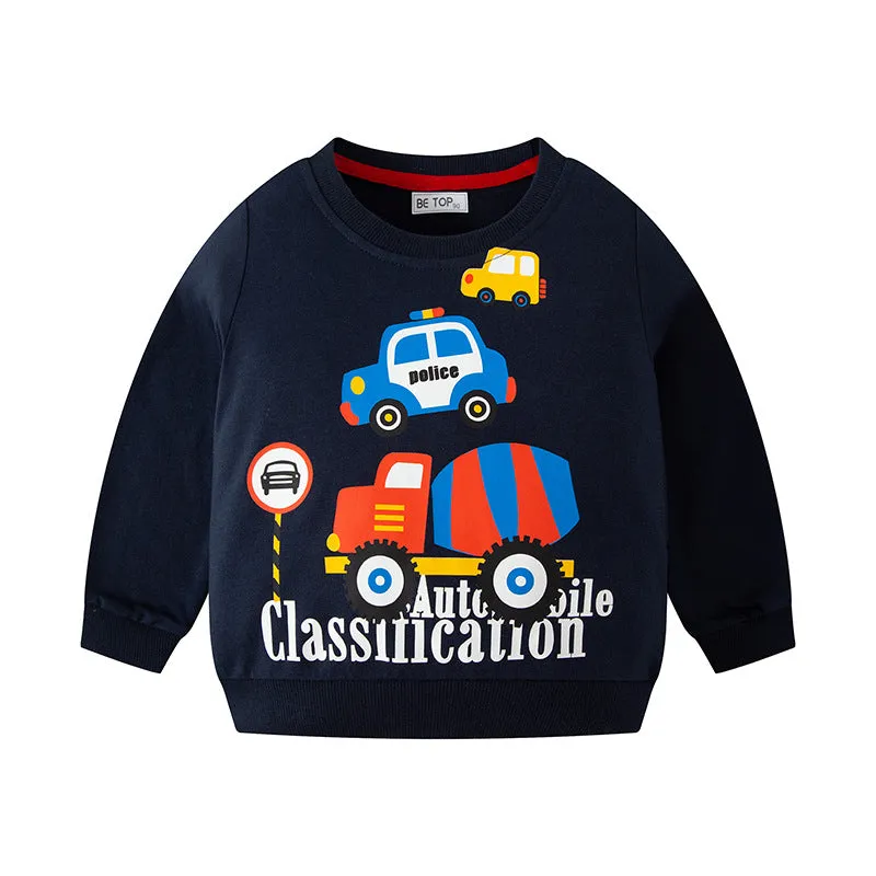 2pk Cartoon Pattern Cotton Pullover Sweatshirt for Boys