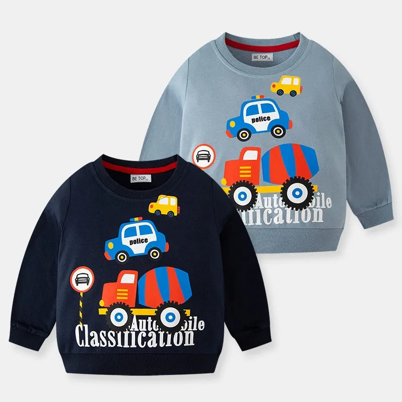 2pk Cartoon Pattern Cotton Pullover Sweatshirt for Boys