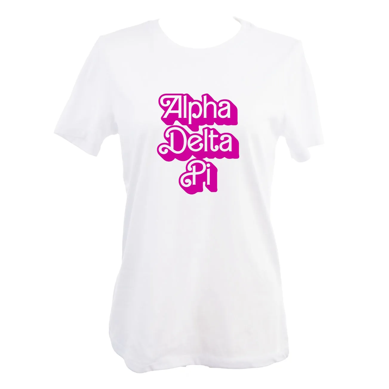 Alpha Delta Pi T-Shirt- Retro Dolly Sorority Name Design, Relaxed Fit