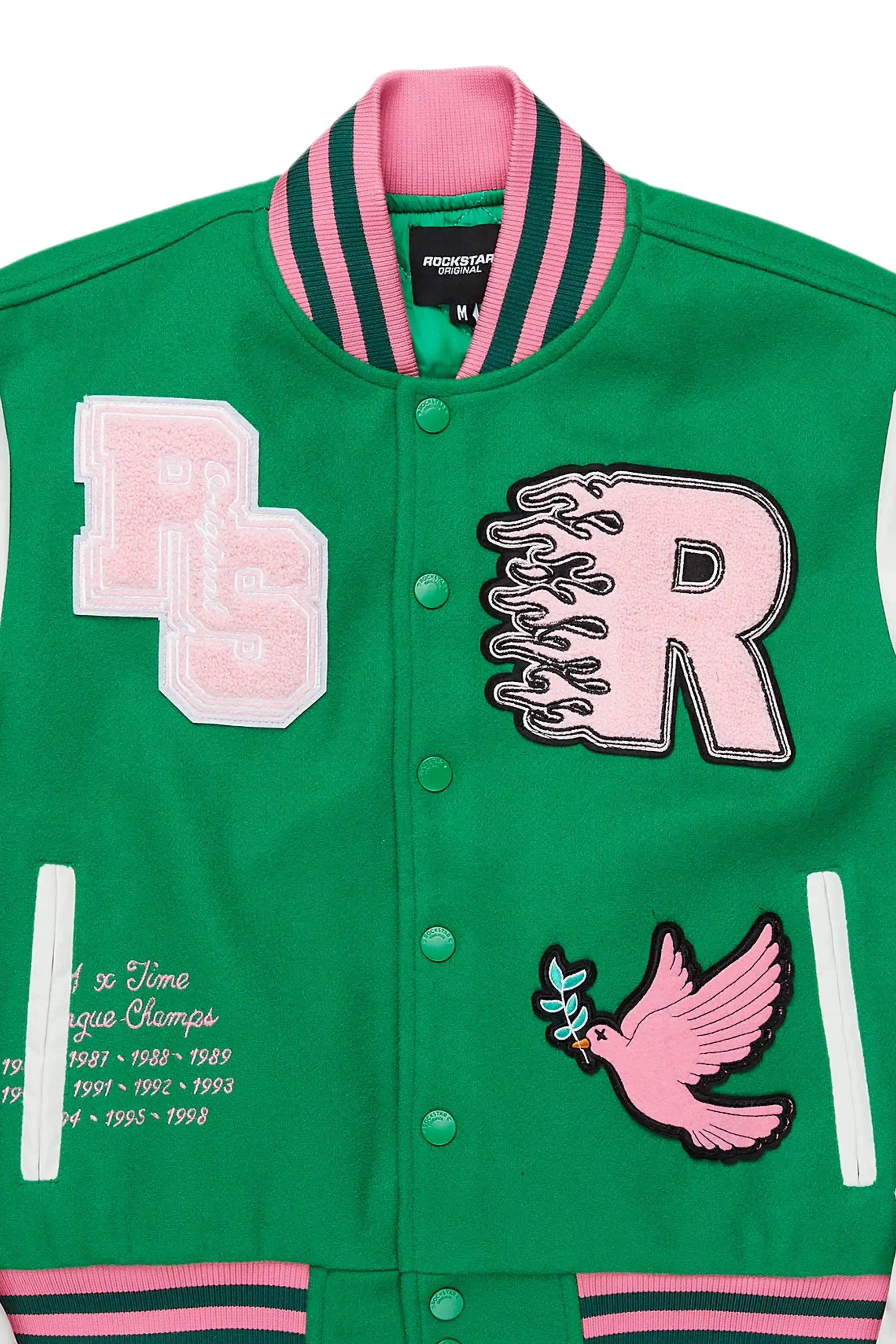 Aniya Green Oversized Varsity Jacket