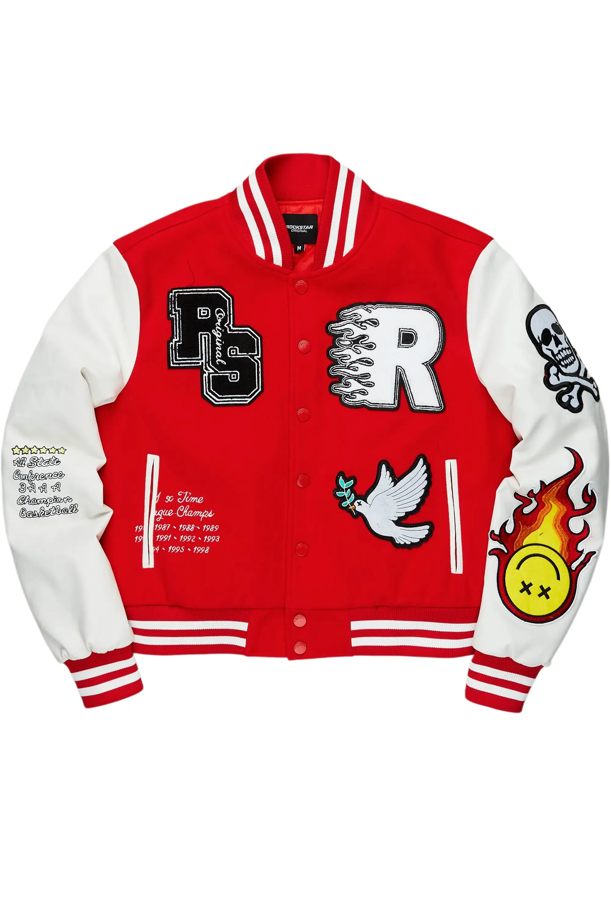 Aniya Red Oversized Varsity Jacket