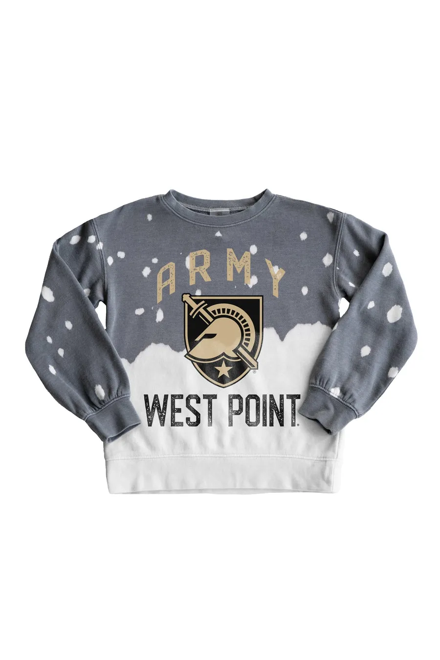 ARMY BLACK KNIGHTS KIDS BLEACH DYE FADED CREWNECK SWEATSHIRT