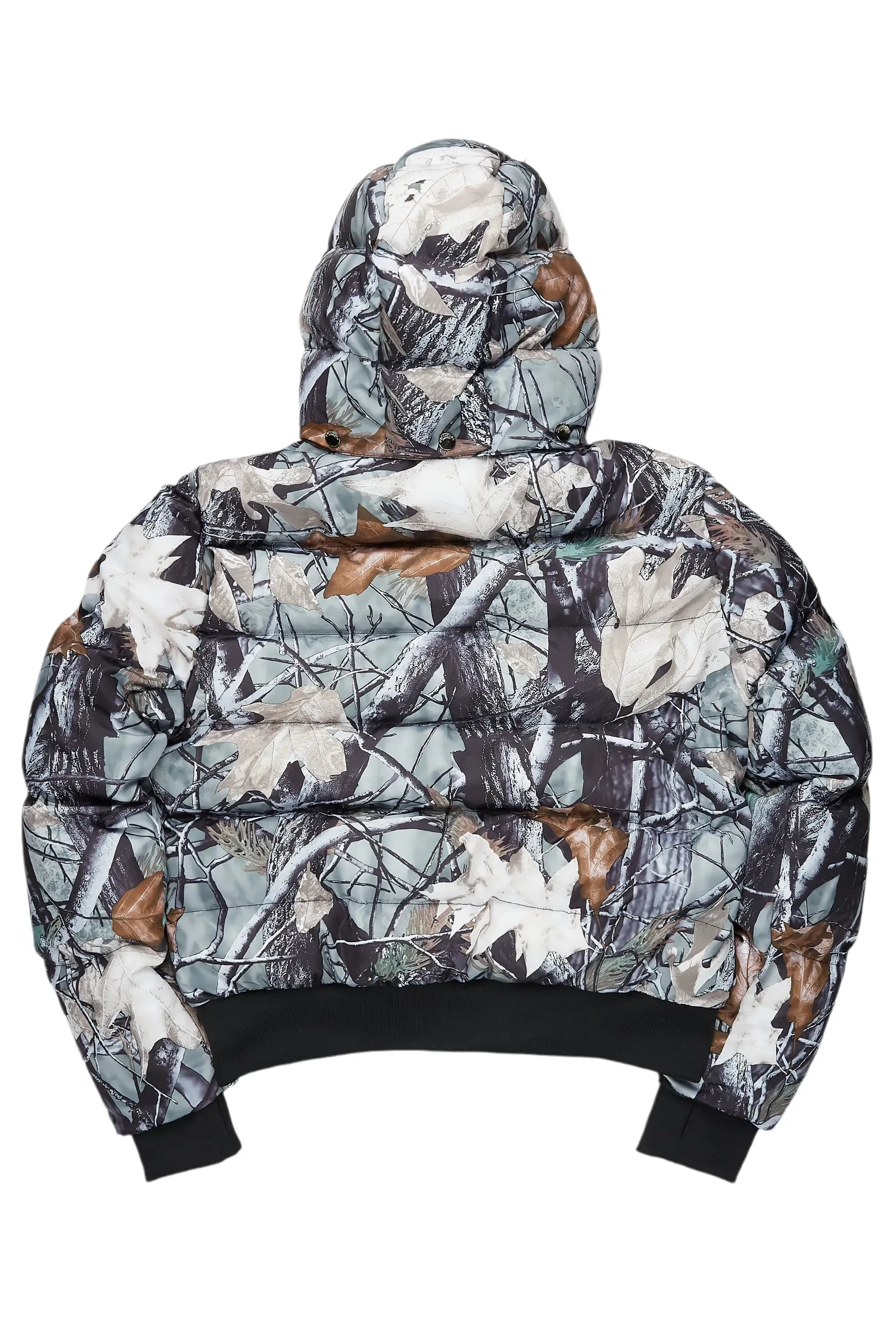 Benita Grey Tree Camo Puffer Jacket