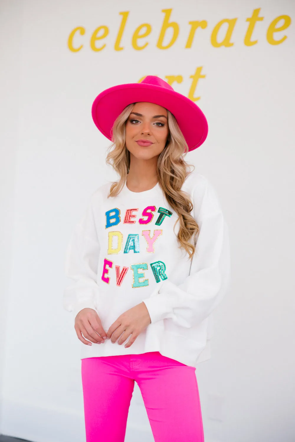 BEST DAY EVER IVORY PULLOVER