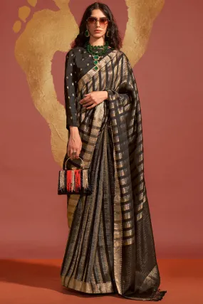 Black Banarasi Silk Saree with Stunning Blouse