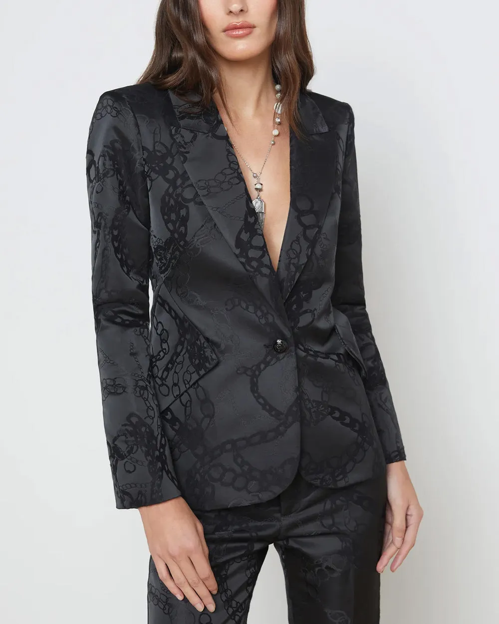 Black Grunge Chain Chamberlain Blazer