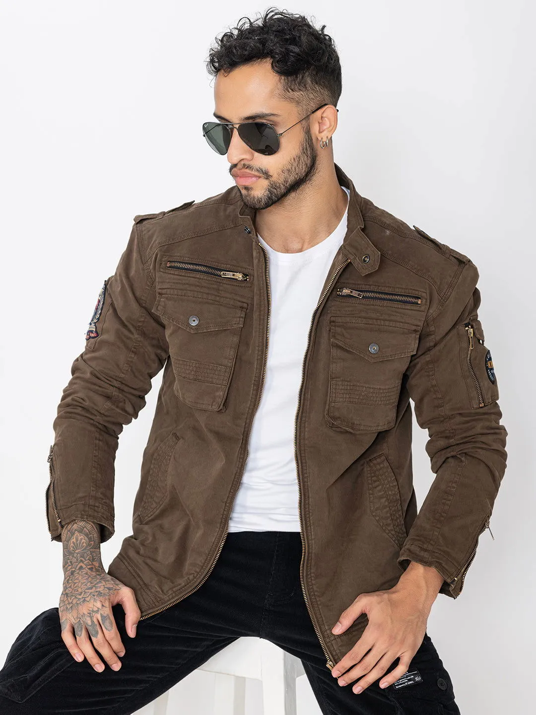 BROWN UTILITY JACKET