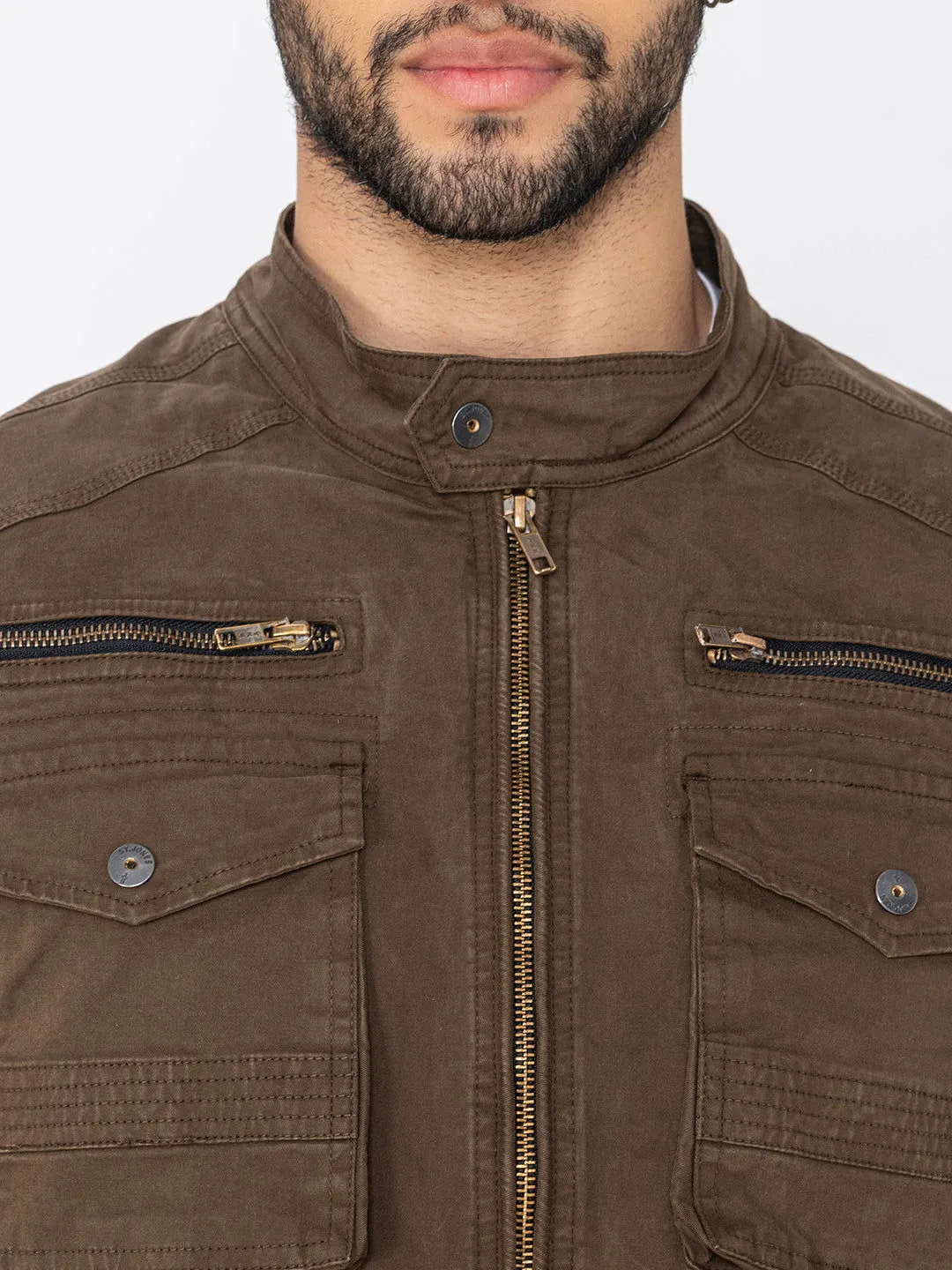 BROWN UTILITY JACKET