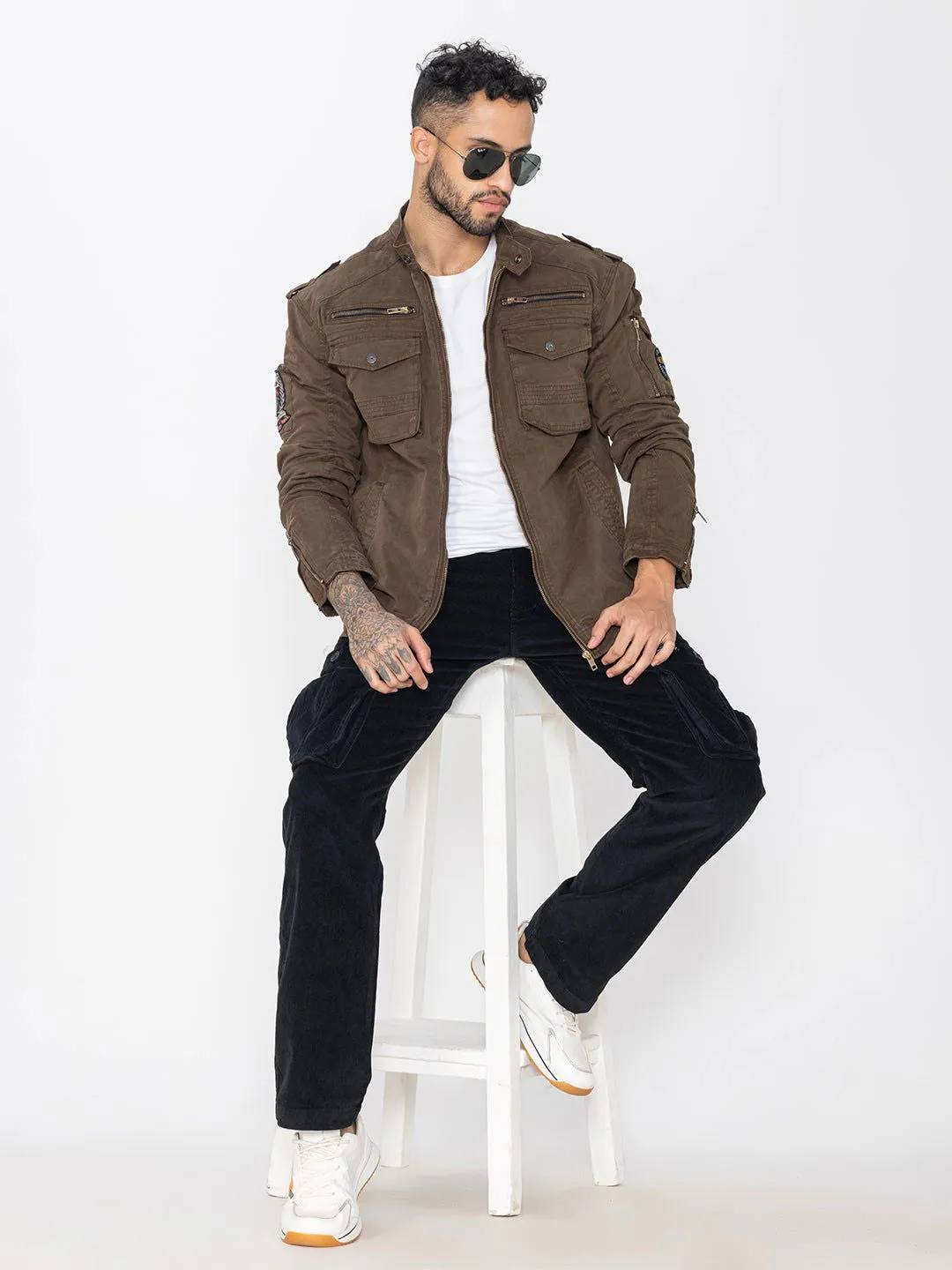 BROWN UTILITY JACKET