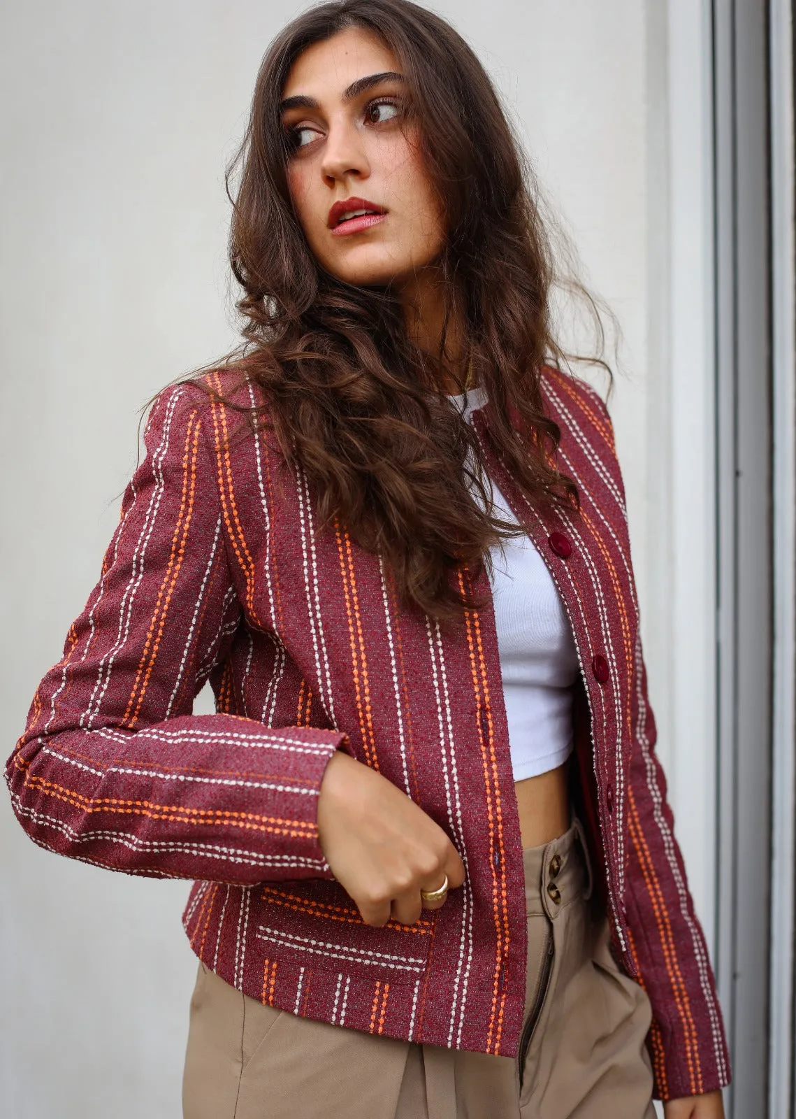 Burgundy Grace Short Jacket