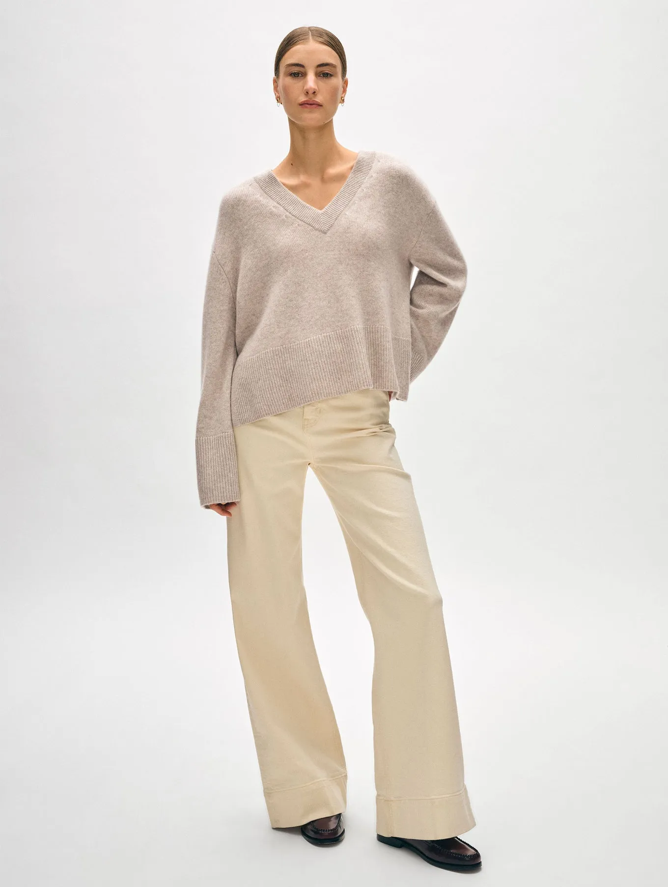 Cashmere Side Slit VNeck