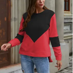 Crewneck Colorblock High Low Sweatshirt