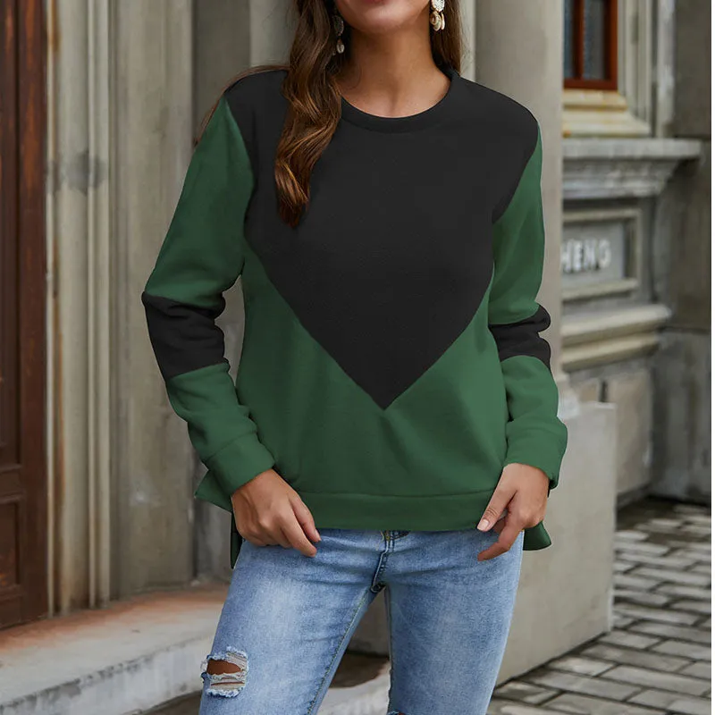 Crewneck Colorblock High Low Sweatshirt