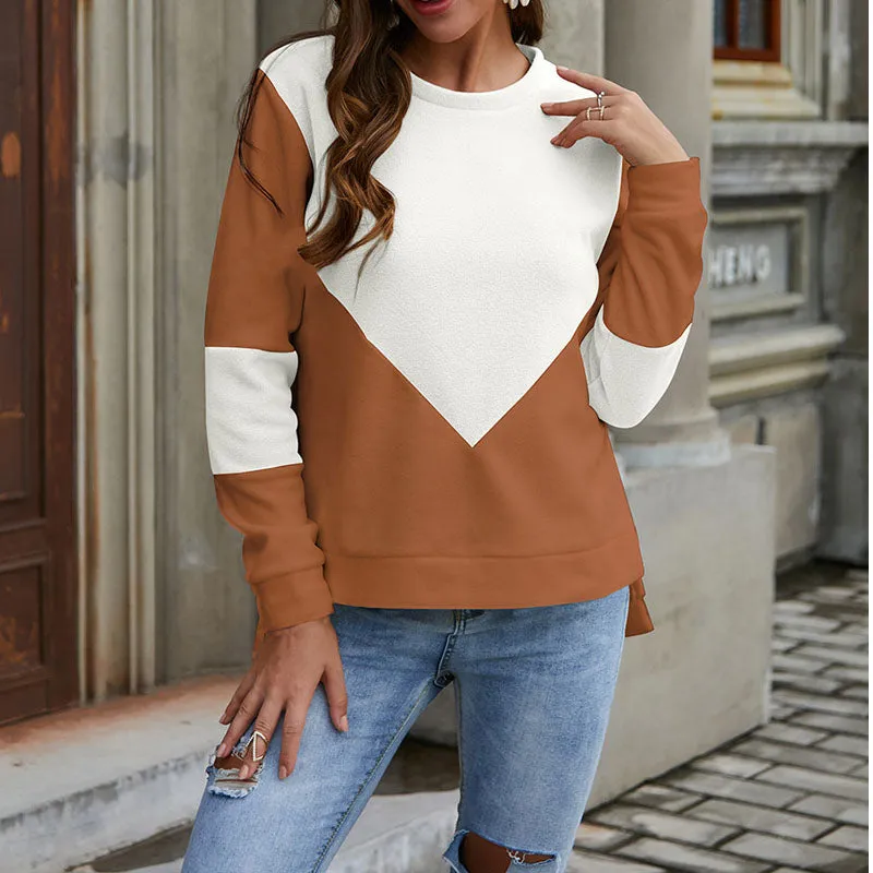 Crewneck Colorblock High Low Sweatshirt