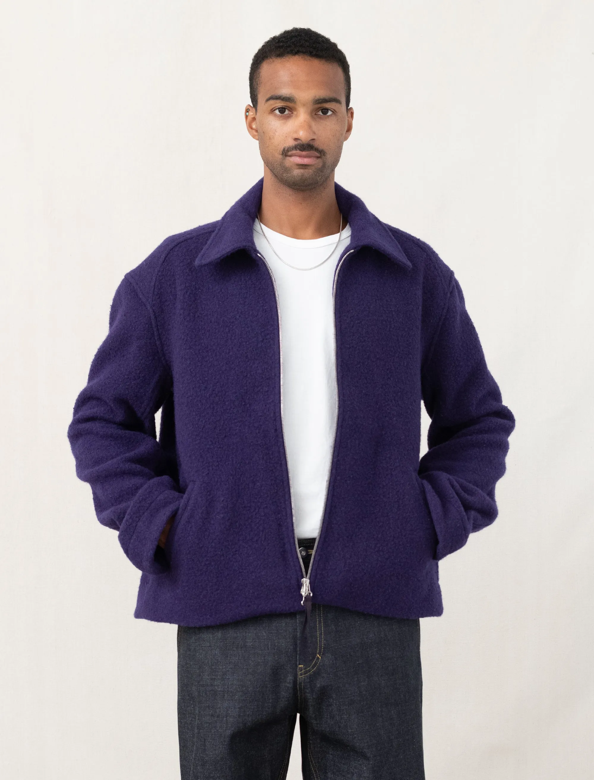 Cropped Slow Jacket Wool (Purple)