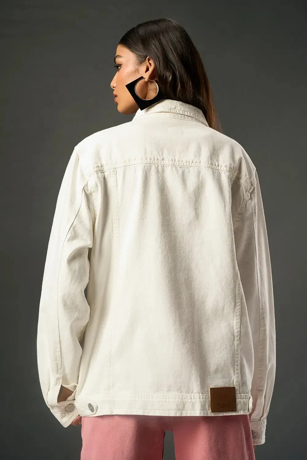 Crystal White Women's Denim Trucker Jacket