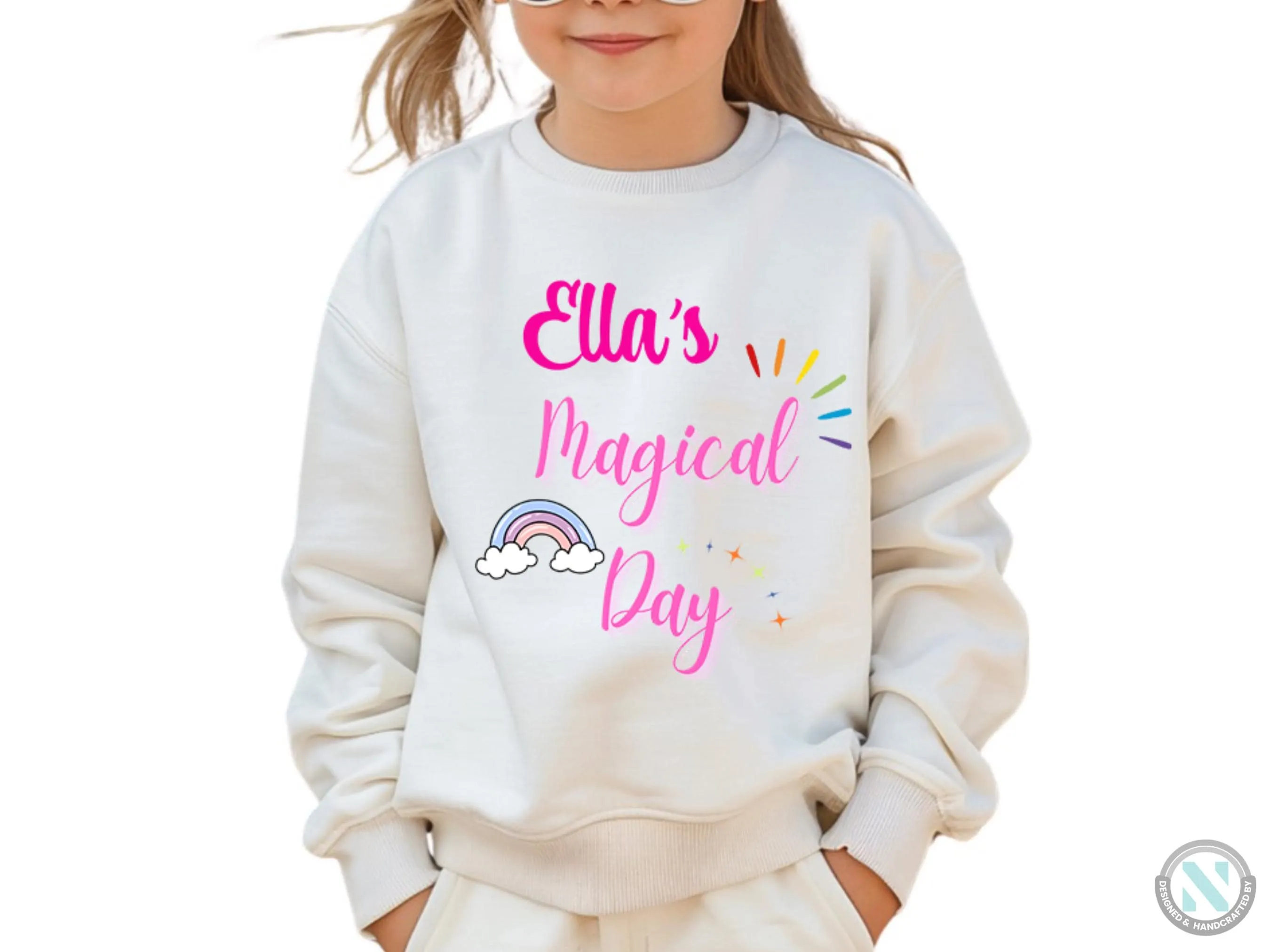 Custom Name Toddler Girls Sweatshirt Gift with Magical Day Text