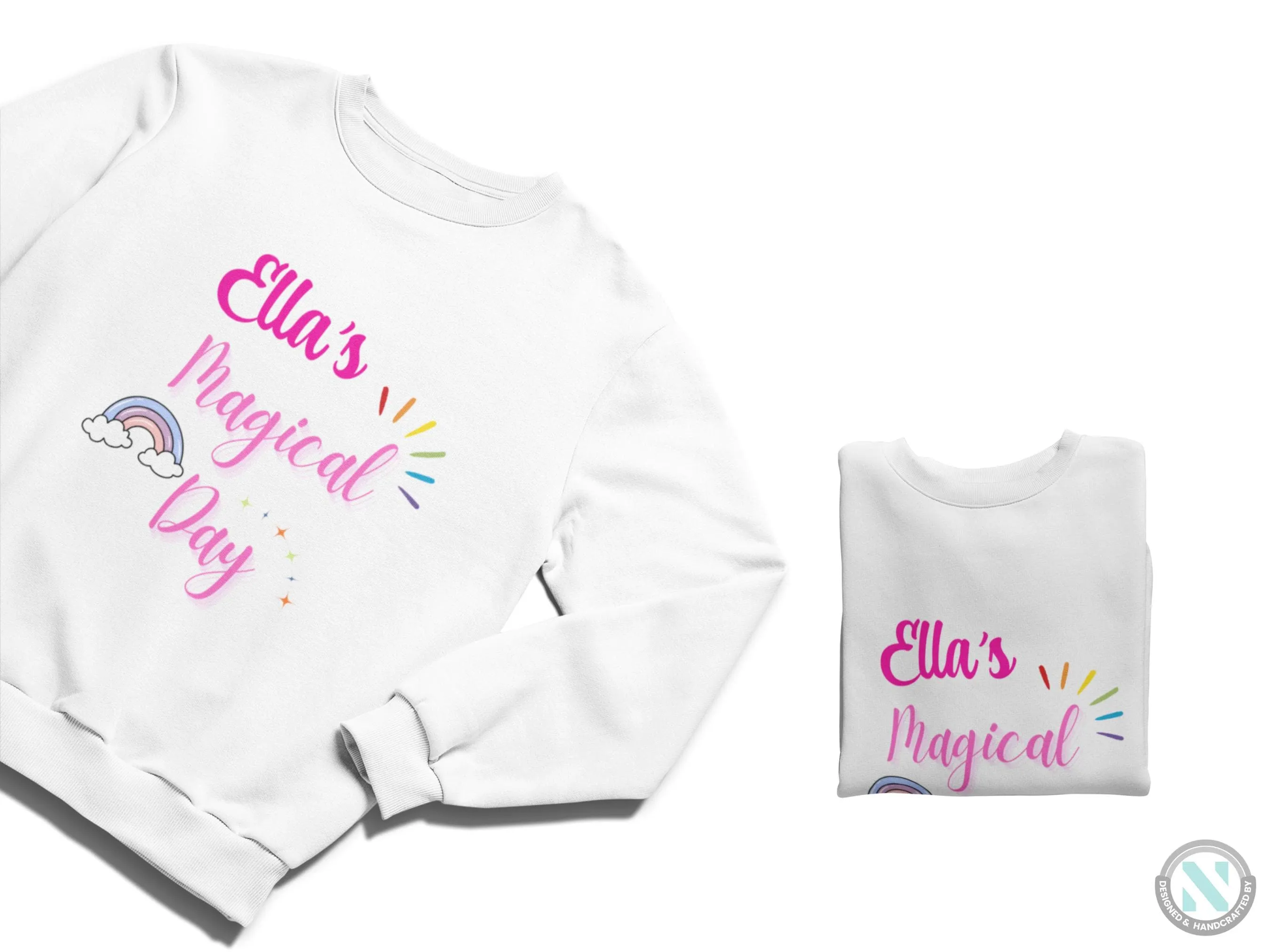 Custom Name Toddler Girls Sweatshirt Gift with Magical Day Text