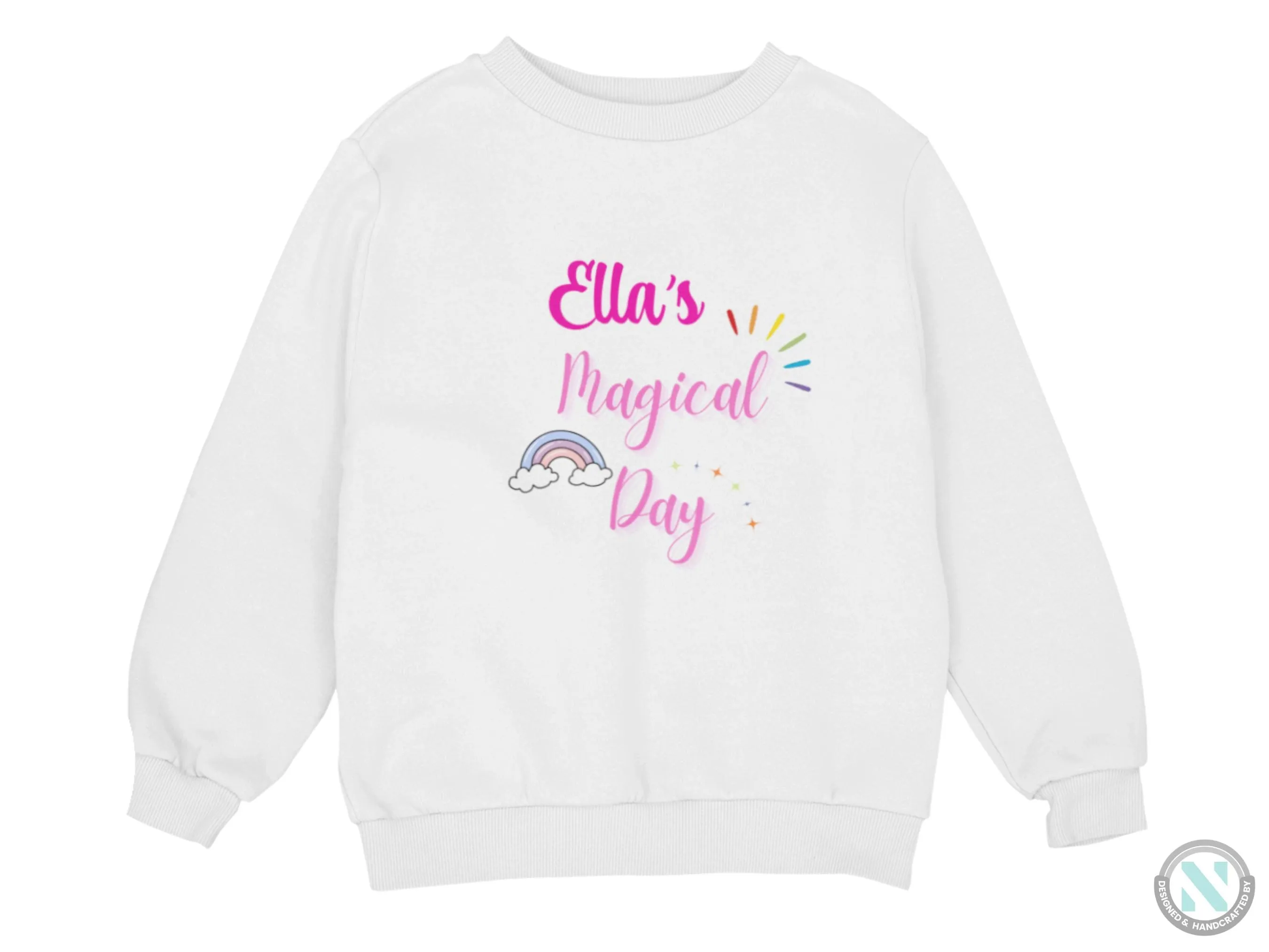 Custom Name Toddler Girls Sweatshirt Gift with Magical Day Text