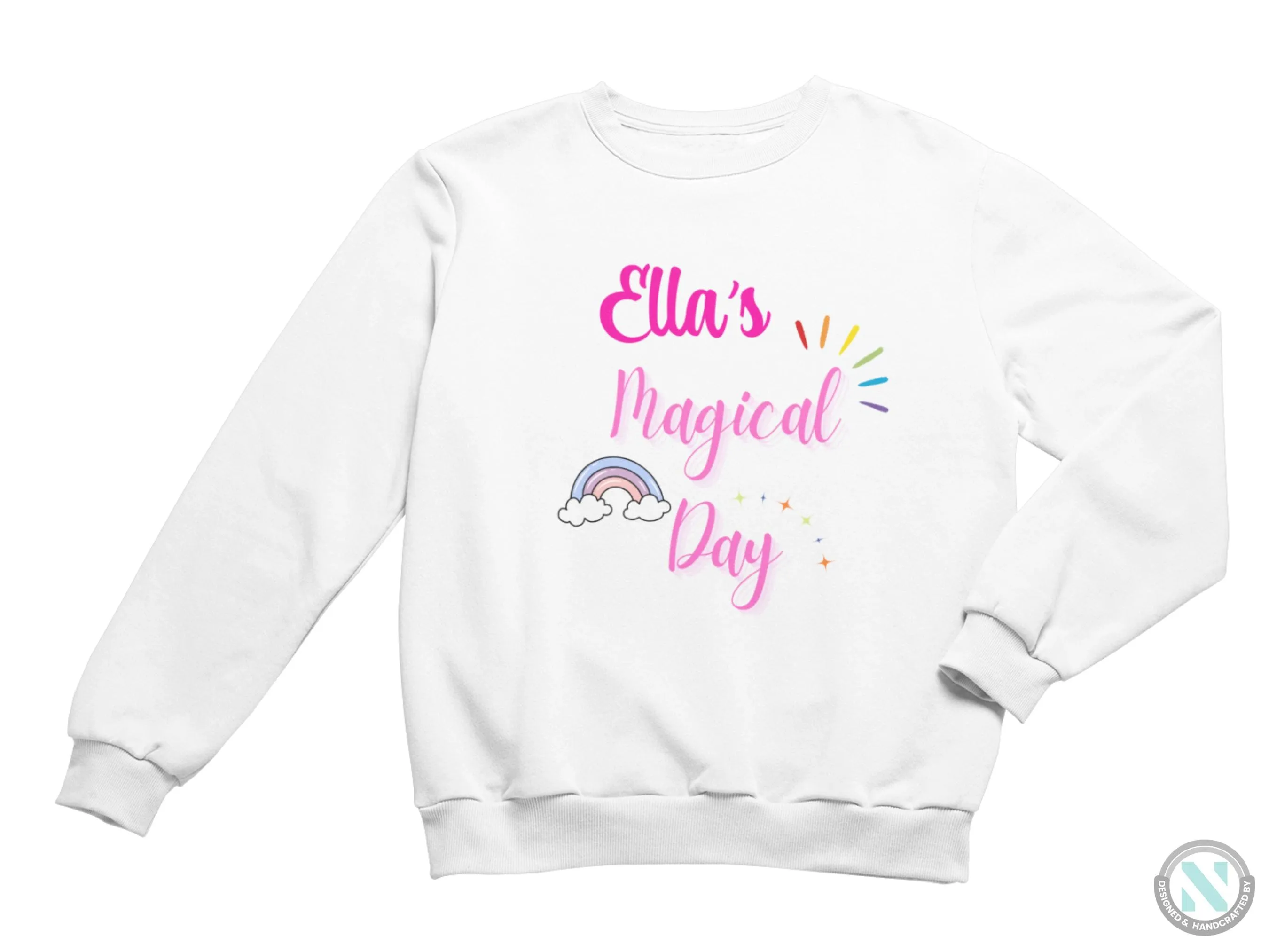 Custom Name Toddler Girls Sweatshirt Gift with Magical Day Text