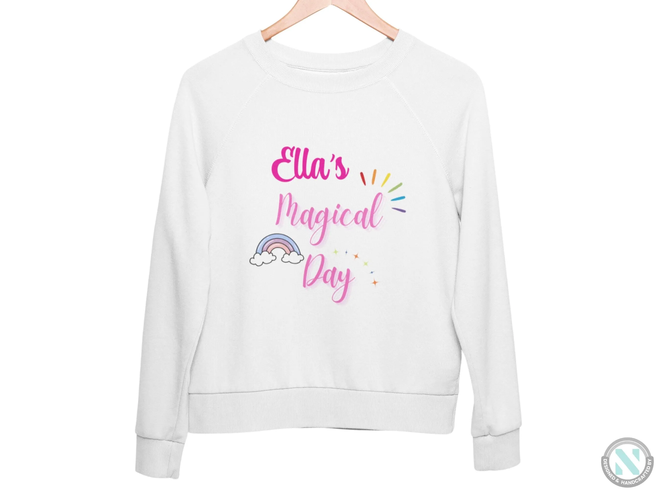 Custom Name Toddler Girls Sweatshirt Gift with Magical Day Text