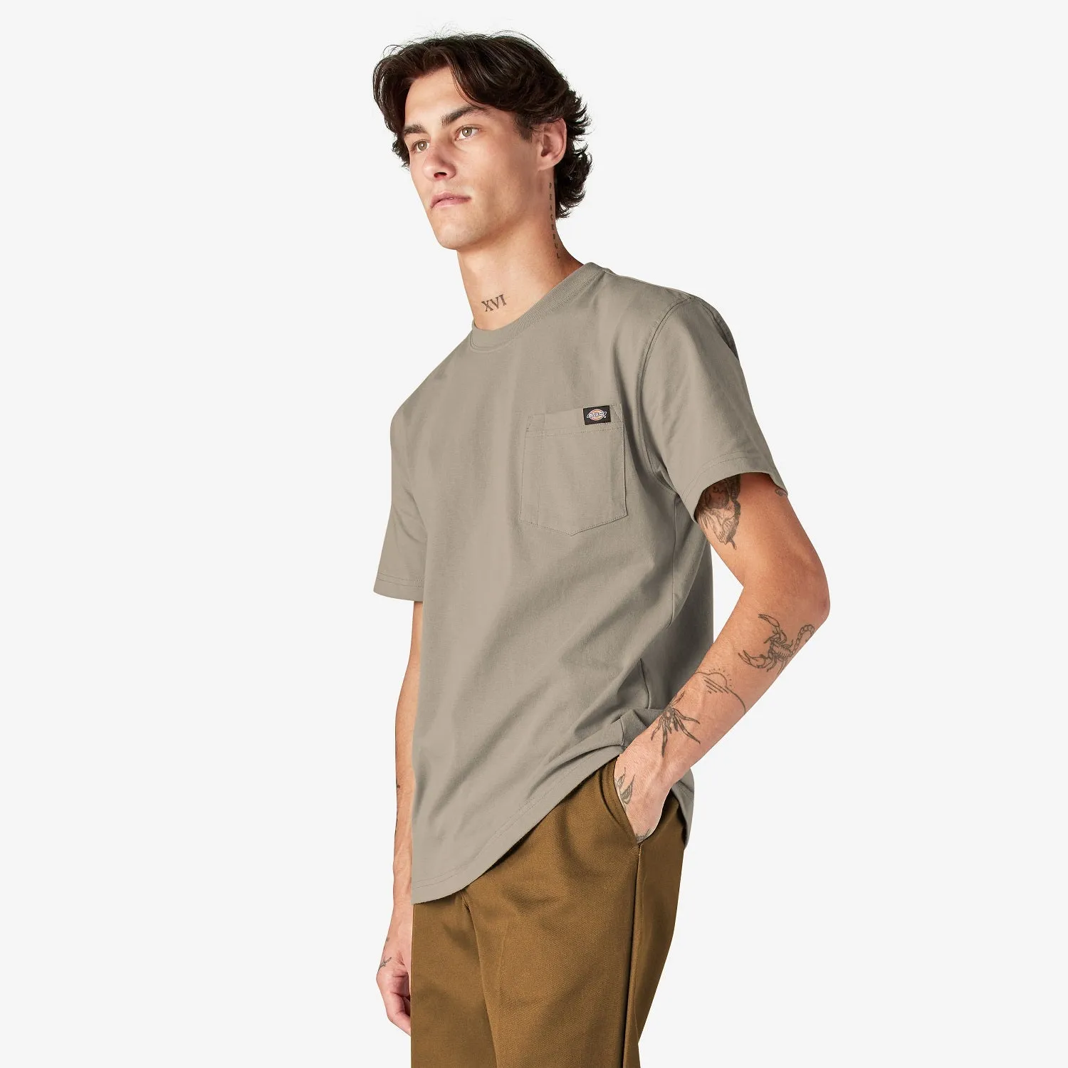 Dickies Men's Heavyweight Short Sleeve Pocket T-Shirt_Desert Sand