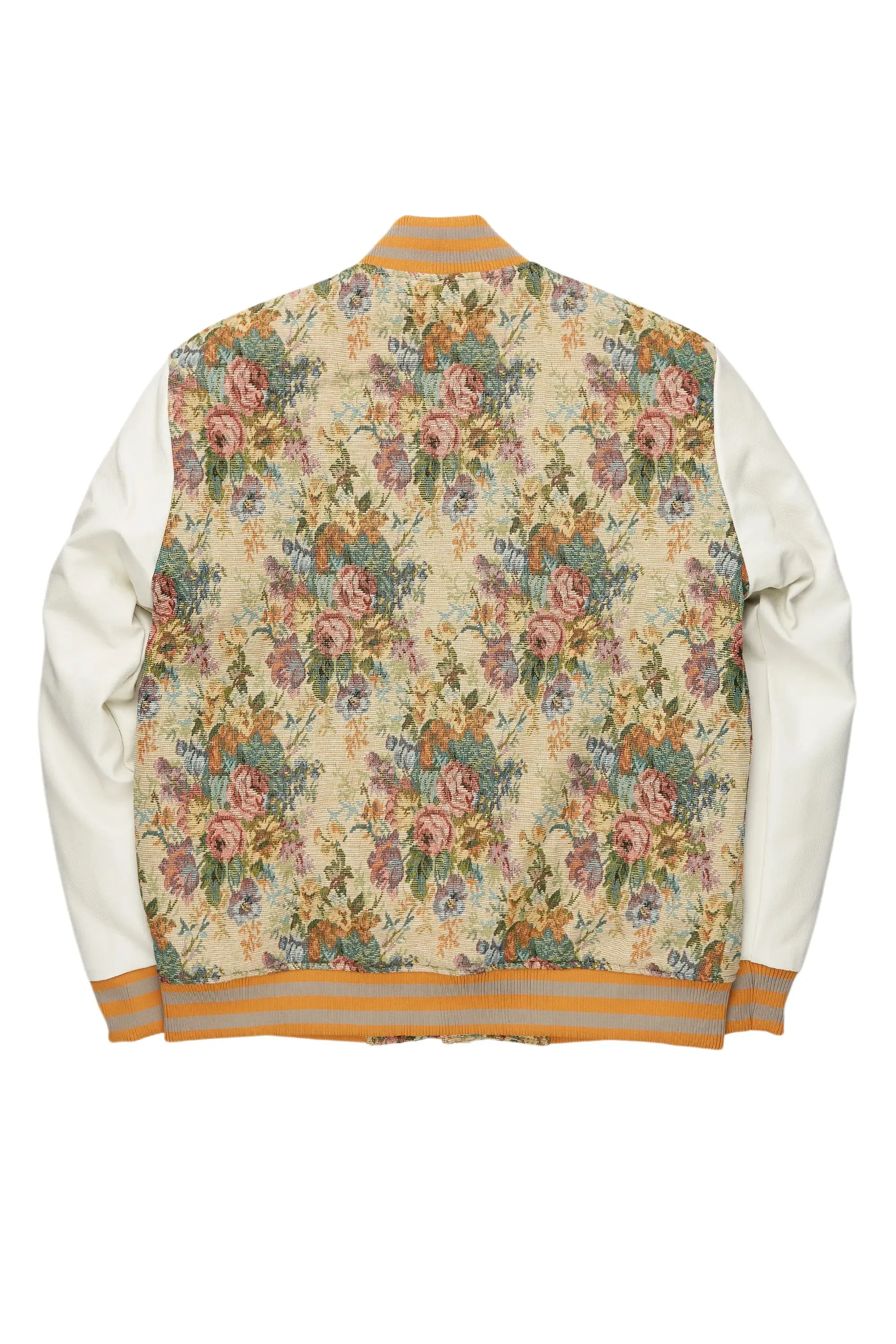 Doron Beige Tapestry Varsity Jacket