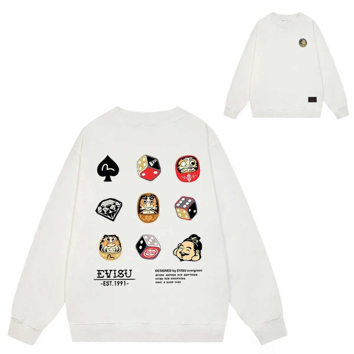 Evisu Sweatshirts Fashion Comfort Loose Unisex Sweatshirts