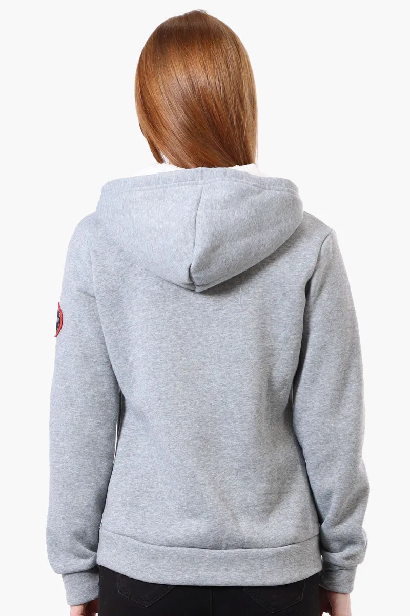 Fahrenheit Fleece Lined Brooklyn Print Hoodie - Grey