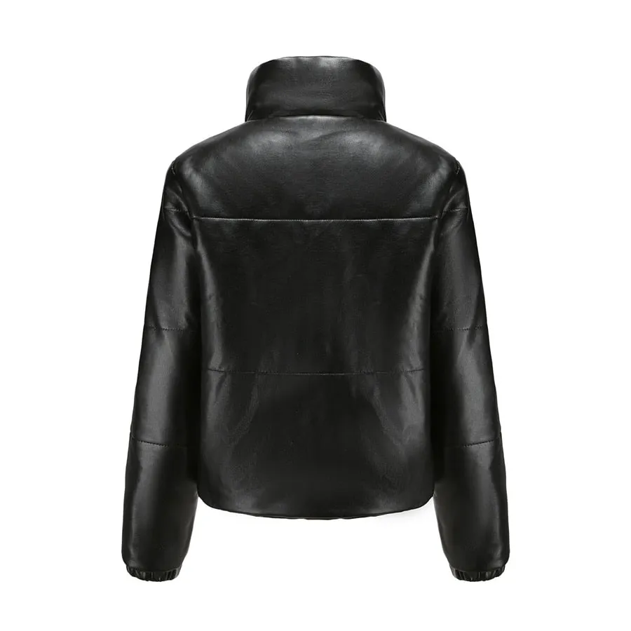 Fashion Bomber PU Leather Jacket