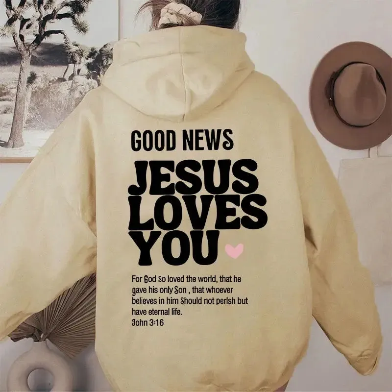 GOOD NEWS - JESUS LOVES YOU Hoodie – Faith-Inspired Christian Apparel