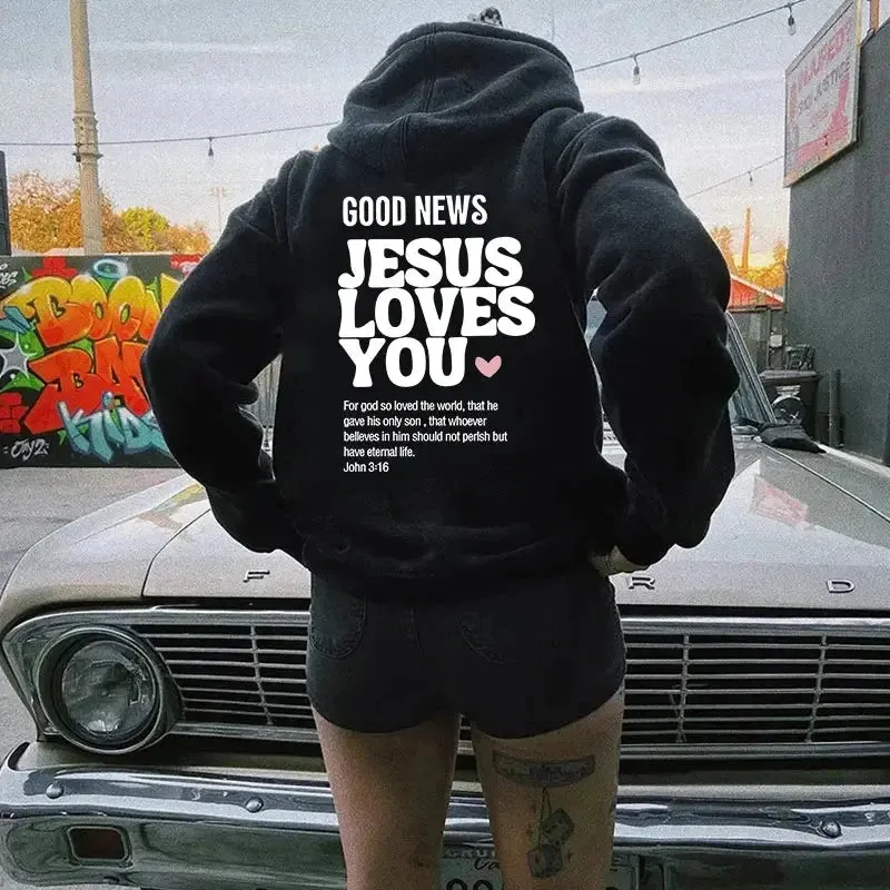 GOOD NEWS - JESUS LOVES YOU Hoodie – Faith-Inspired Christian Apparel