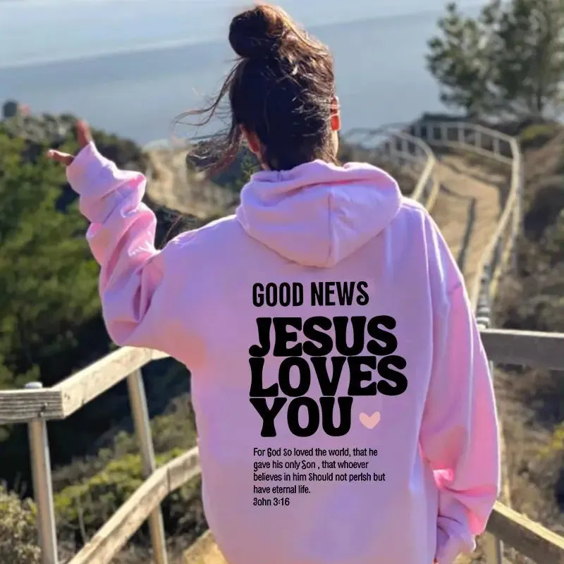 GOOD NEWS - JESUS LOVES YOU Hoodie – Faith-Inspired Christian Apparel