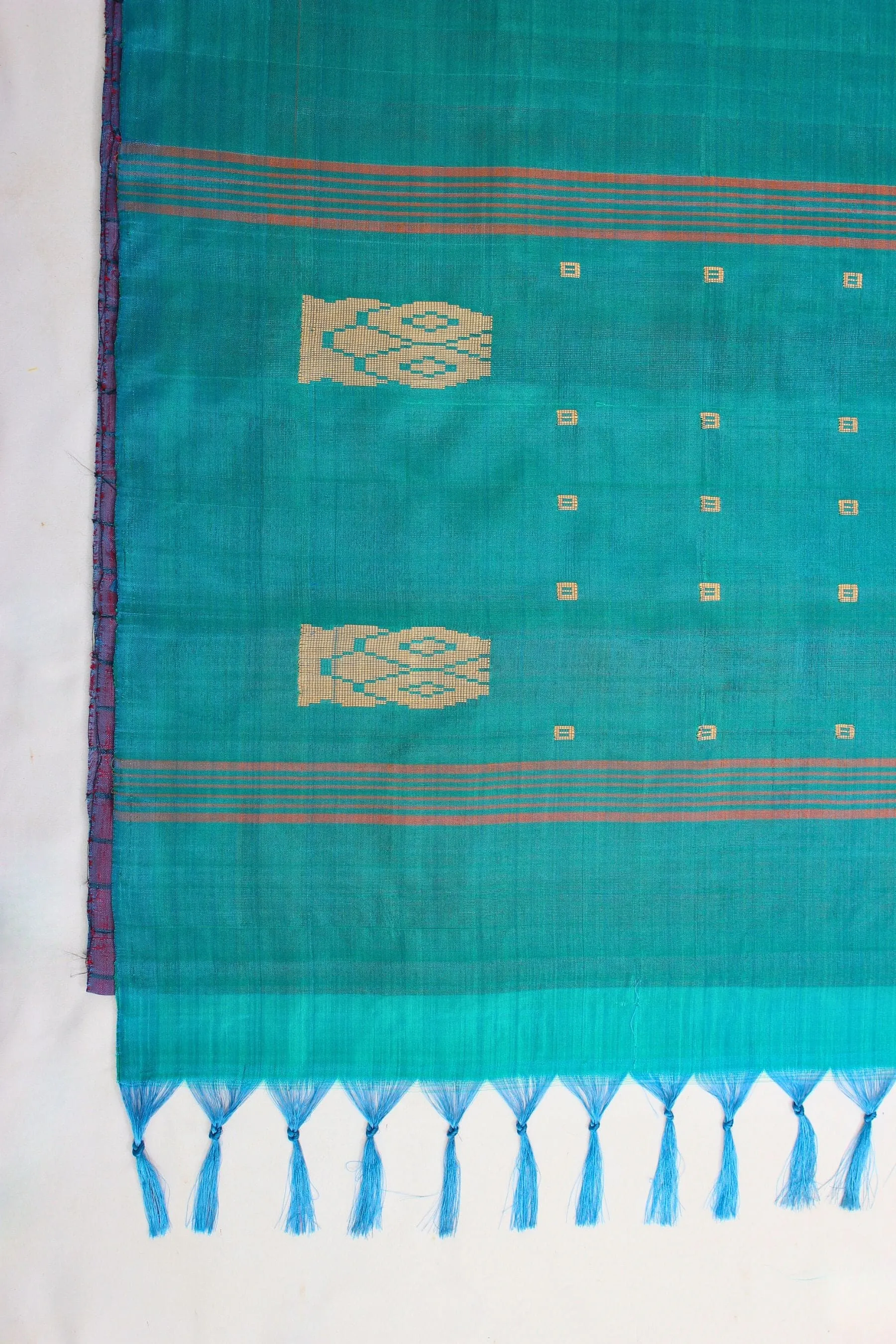 Handcrafted Banana Pith Saree with Zari Lines - Eco-Friendly Fashion