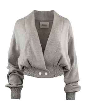 Heathered Grey Cropped Cardigan