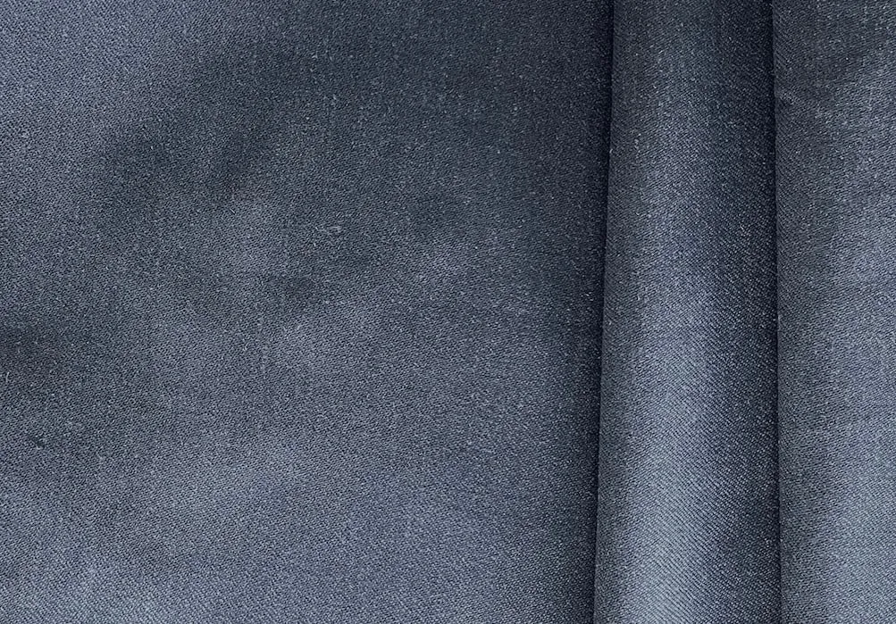 High-End Mock Sharkskin Charcoal Grey Stretch Wool, Silk & Linen Blend (Made in Italy)