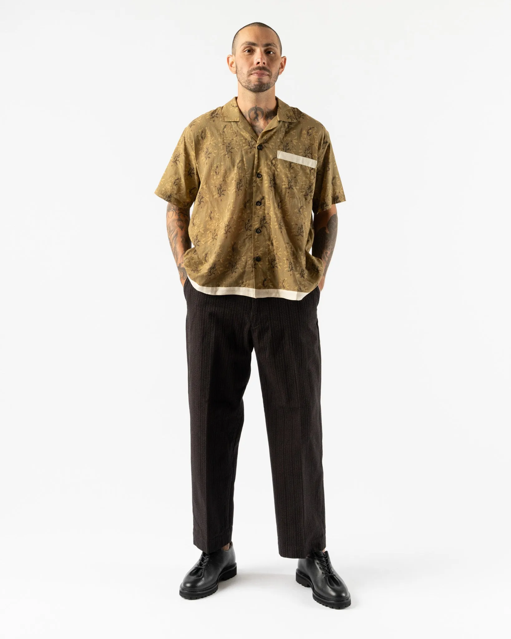 Kartik Research Camp Shirt in Beige/Ecru