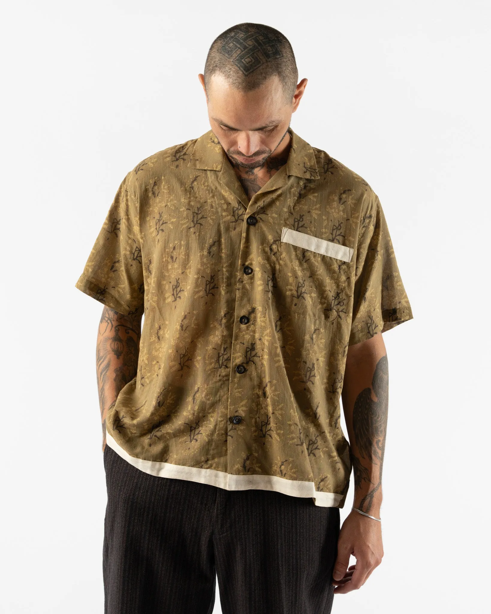 Kartik Research Camp Shirt in Beige/Ecru