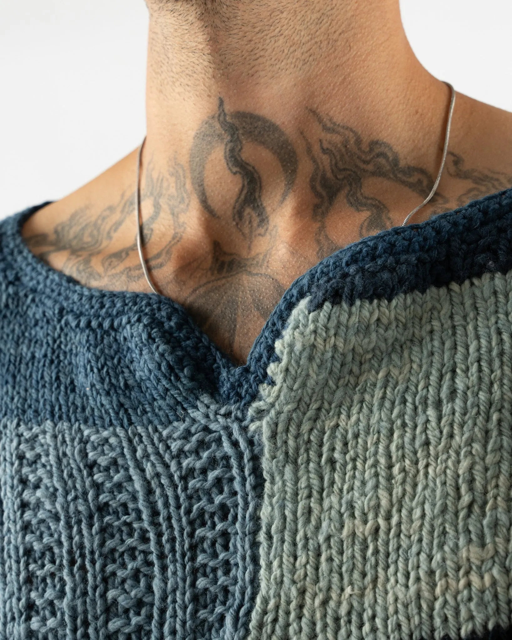 Kartik Research Indigo Patchwork Knit Sweater