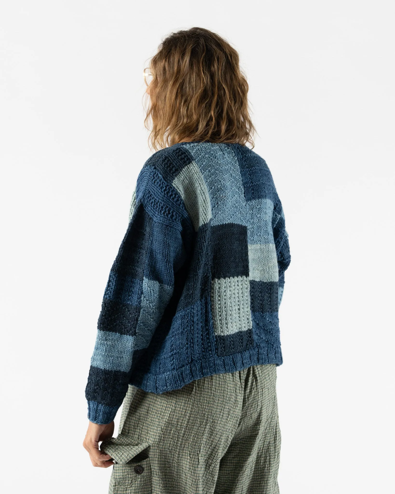 Kartik Research Indigo Patchwork Knit Sweater