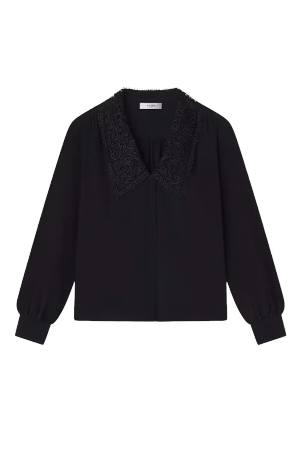 Lace Collar Blouse - Black