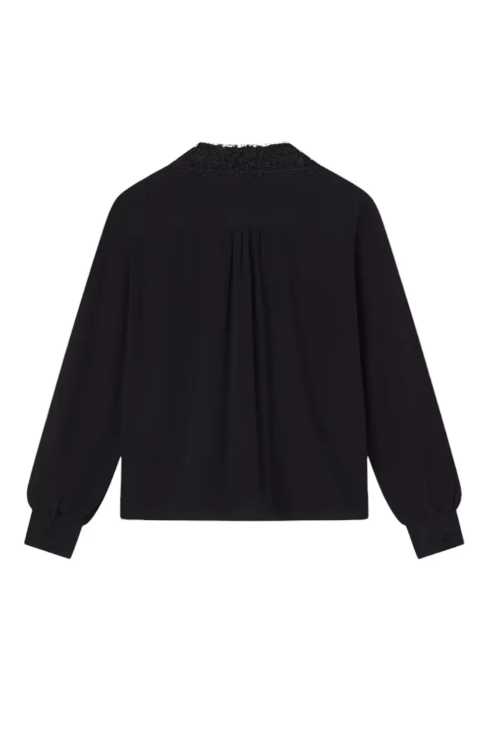 Lace Collar Blouse - Black