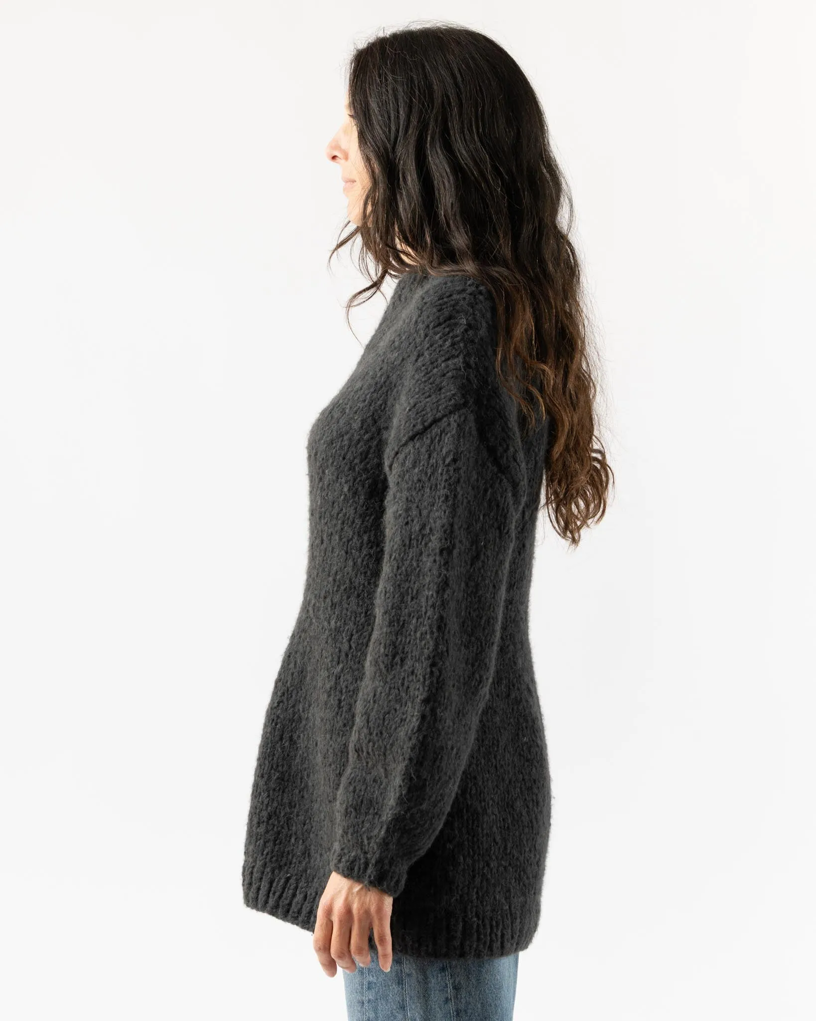 Lauren Manoogian Handknit Peplum Pullover in Ink