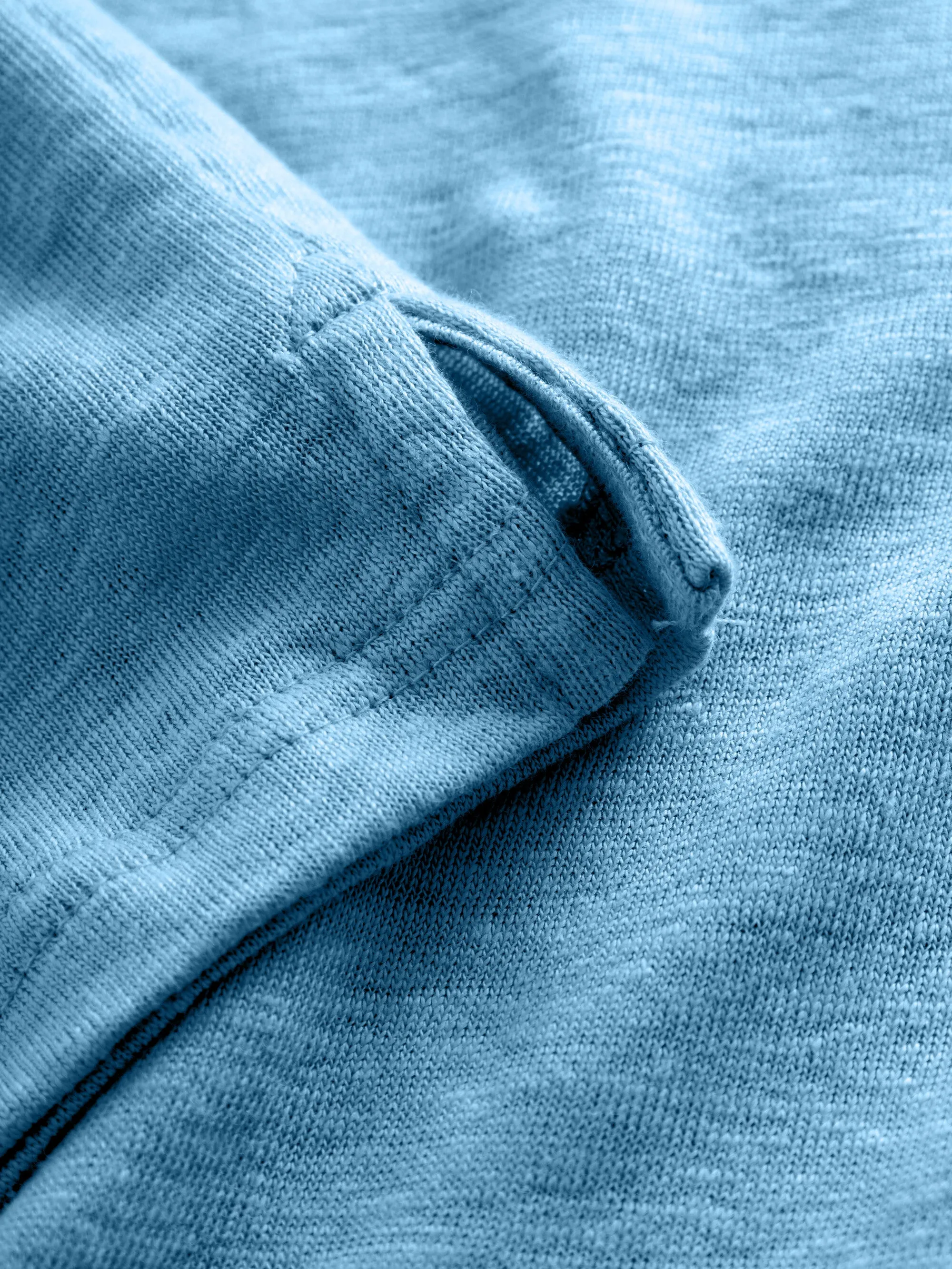 Linen polo - Airy Blue