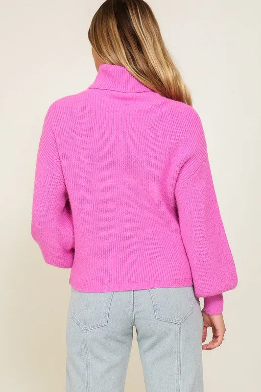 Louise Rib Knitted Turtleneck Sweater