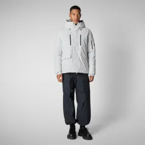 Man's hooded parka Hiram in fog grey