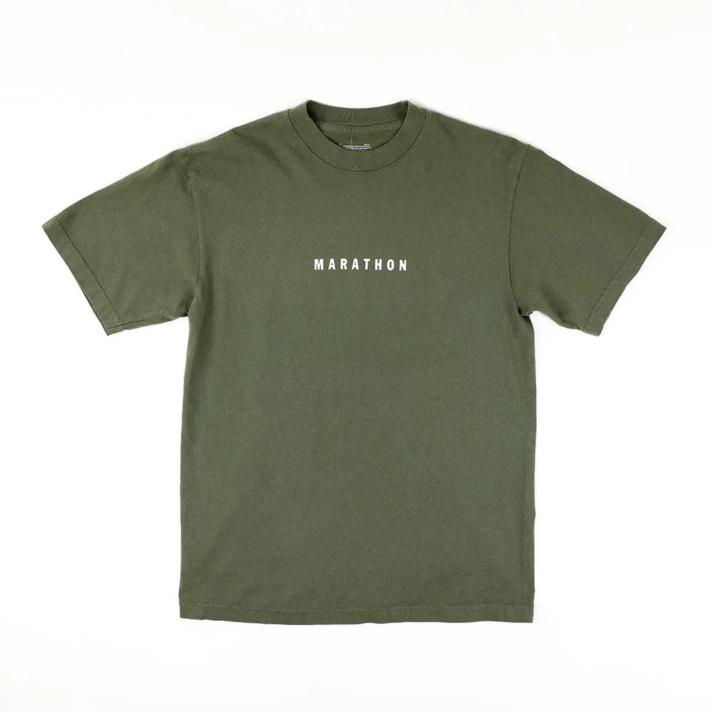 Marathon Impression T-Shirt - Olive/White