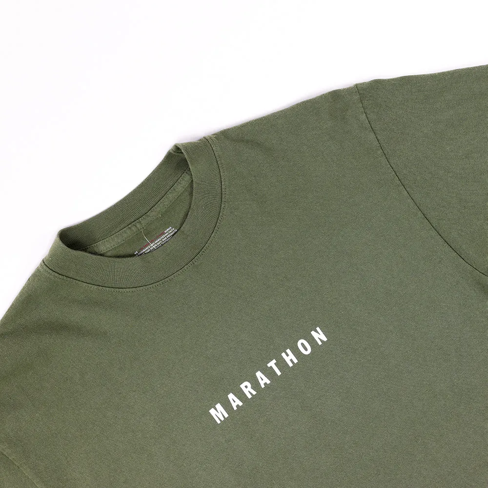 Marathon Impression T-Shirt - Olive/White